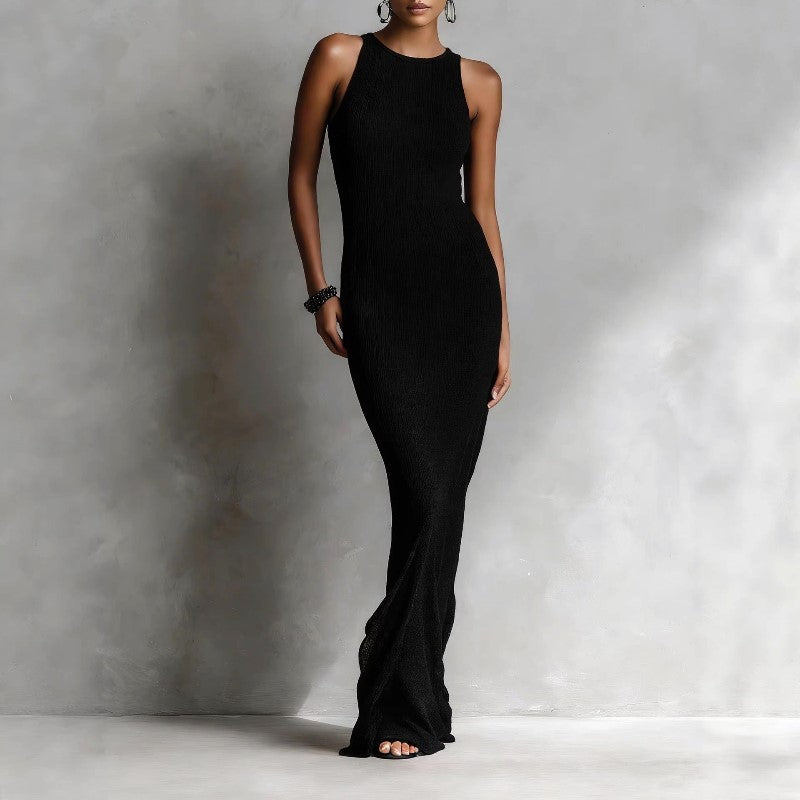 Camille Martin Sleeveless Ribbed Maxi Dress