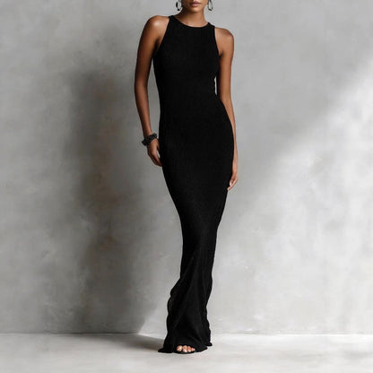Camille Martin Sleeveless Ribbed Maxi Dress