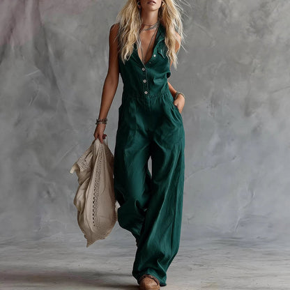 Camille Martin Sleeveless Wide-Leg Jumpsuit