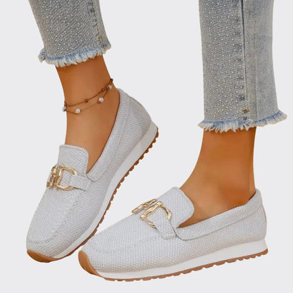 Camille Martin Slip-On Loafers with Decorative Buckle