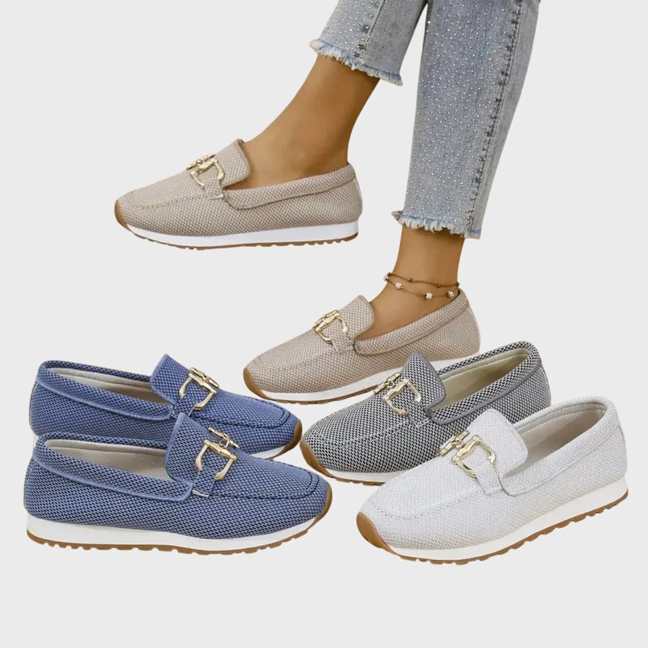 Camille Martin Slip-On Loafers with Decorative Buckle