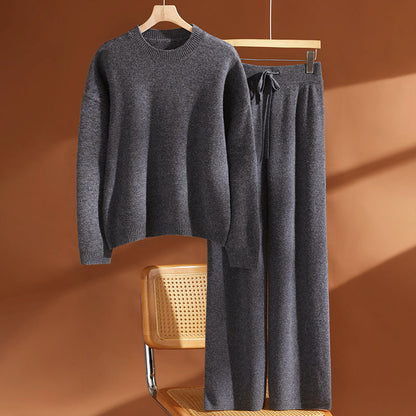 Coordinated Two-Piece Wool Knit Set for Women