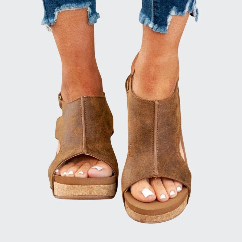 Crystal - Women's Open Toe Platform Sandals