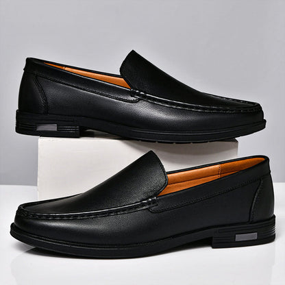 Franco Bianchi Leather Loafers with Stitched Upper