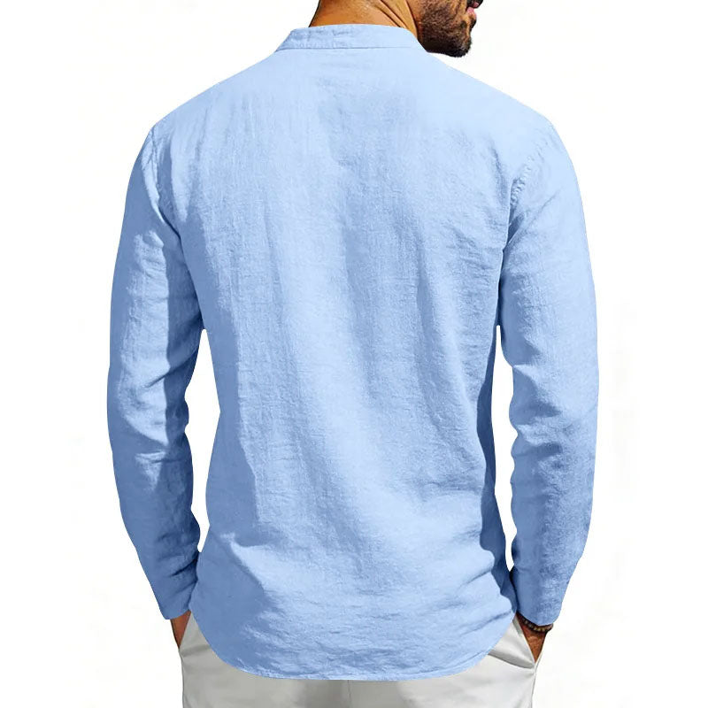 Franco Bianchi Long Sleeve Shirt with Open V-Neck