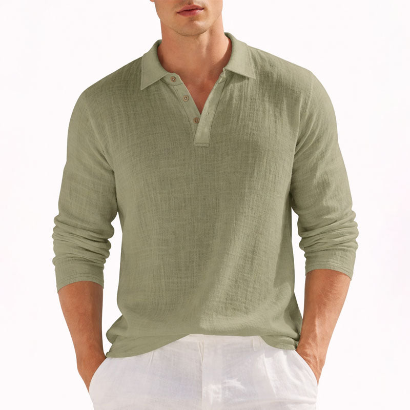 Franco Bianchi Long Sleeve Shirt with Polo Collar
