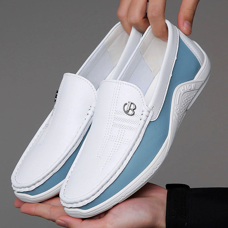 Franco Bianchi Slip-On Loafers with Contrast Panel