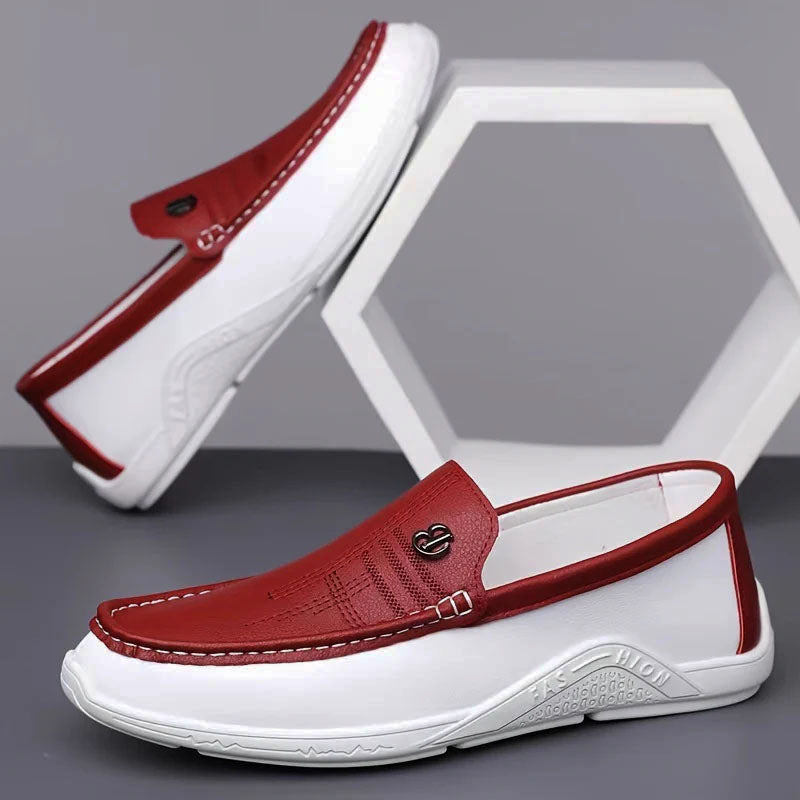 Franco Bianchi Slip-On Loafers with Contrast Panel