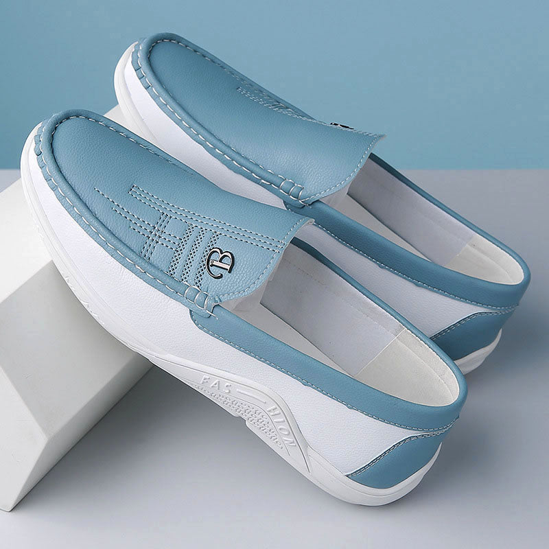 Franco Bianchi Slip-On Loafers with Contrast Panel