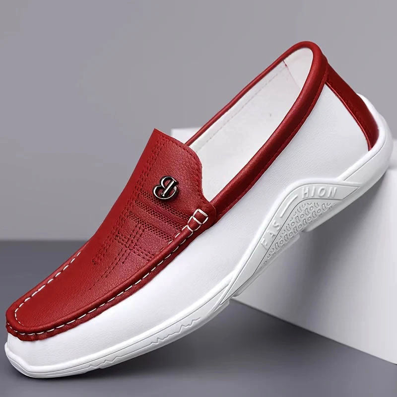 Franco Bianchi Slip-On Loafers with Contrast Panel