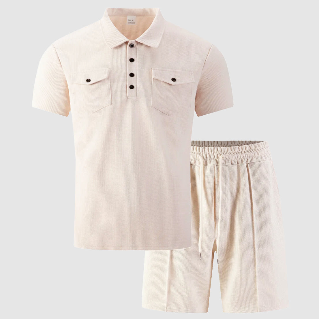 Franco Bianchi Waffle Set with Button Shirt and Shorts