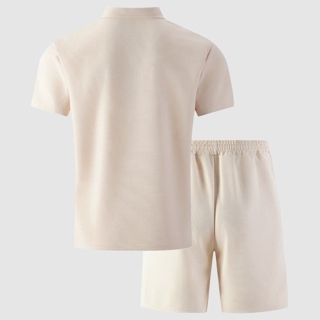 Franco Bianchi Waffle Set with Button Shirt and Shorts