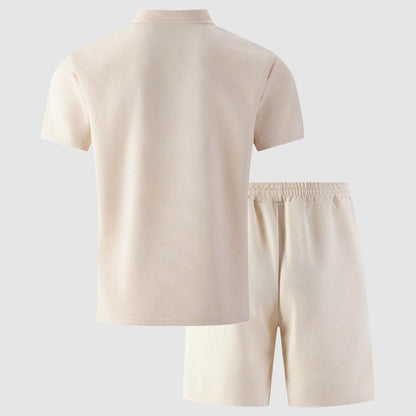 Franco Bianchi Waffle Set with Button Shirt and Shorts