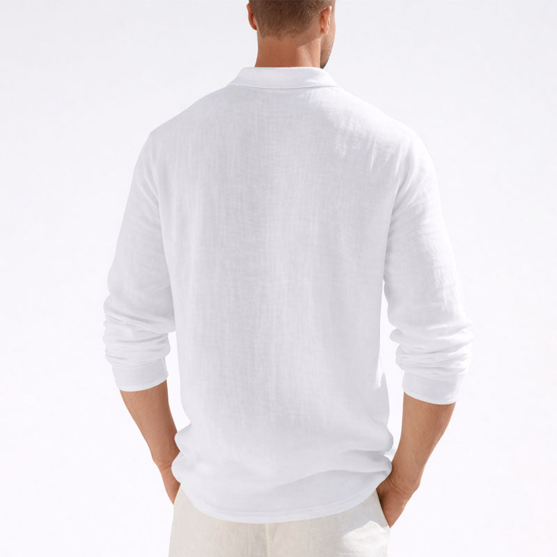 Franco Bianchi Long Sleeve Shirt with Polo Collar