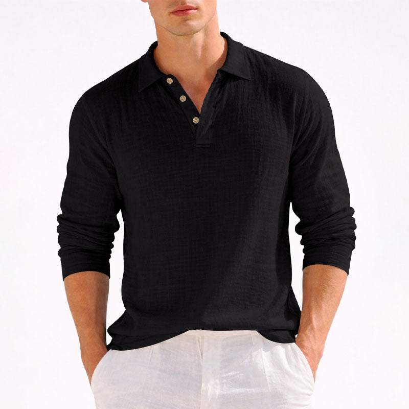Franco Bianchi Long Sleeve Shirt with Polo Collar