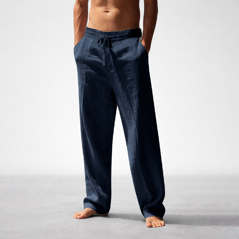 Franco Bianchi Straight Leg Pants with Elastic Waistband