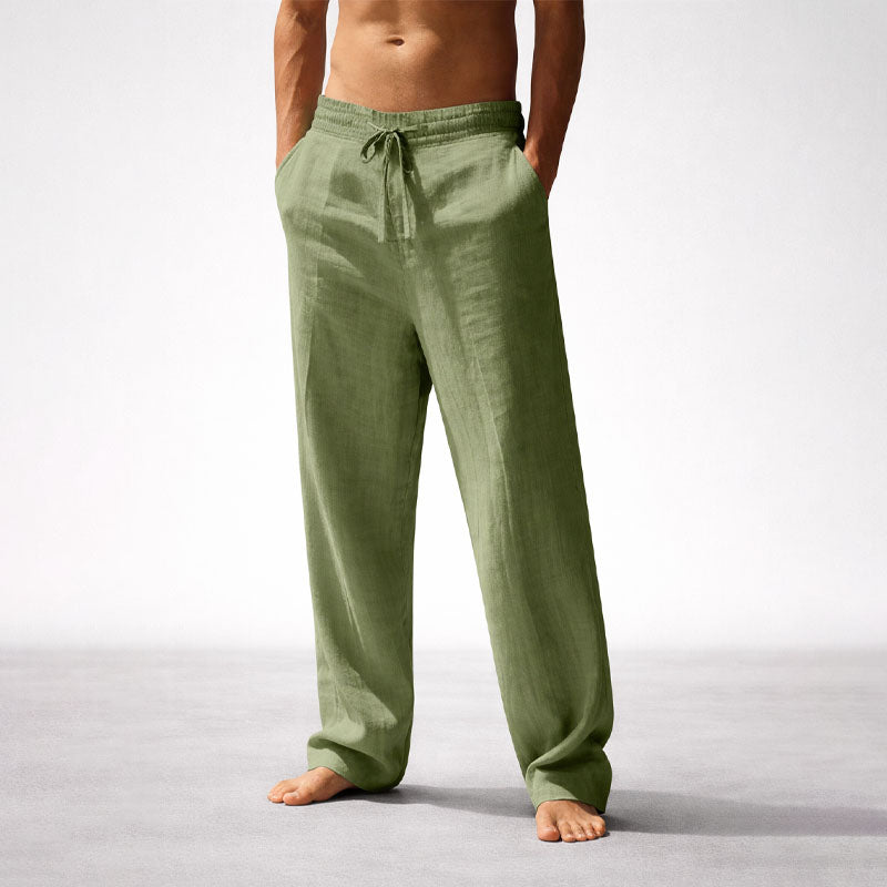 Franco Bianchi Straight Leg Pants with Elastic Waistband