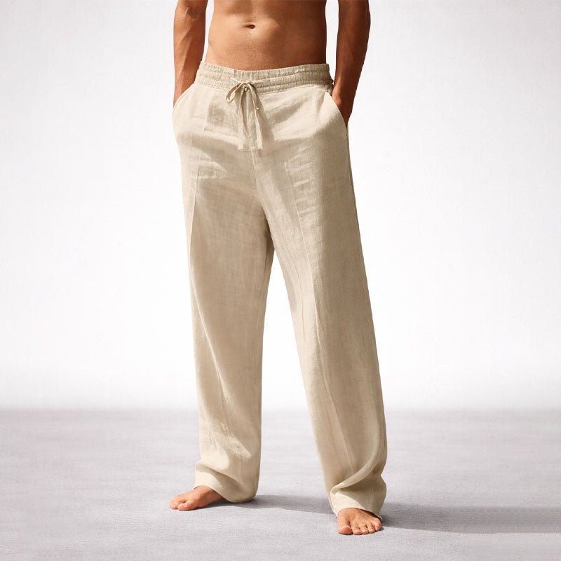 Franco Bianchi Straight Leg Pants with Elastic Waistband