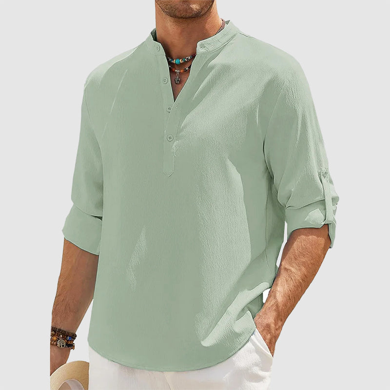 Jack Washington Linen Shirt with Half Button Placket