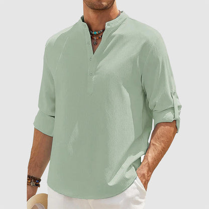 Jack Washington Linen Shirt with Half Button Placket