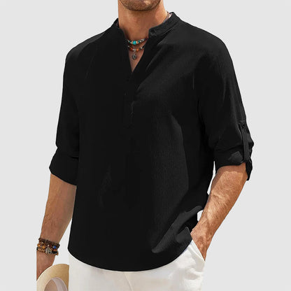 Jack Washington Linen Shirt with Half Button Placket