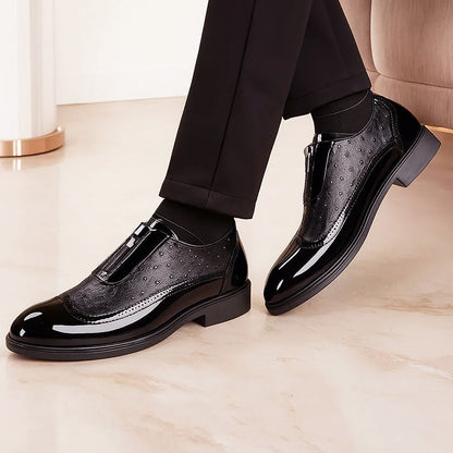 Jack Washington Ostrich Dress Shoes with Patent Finish