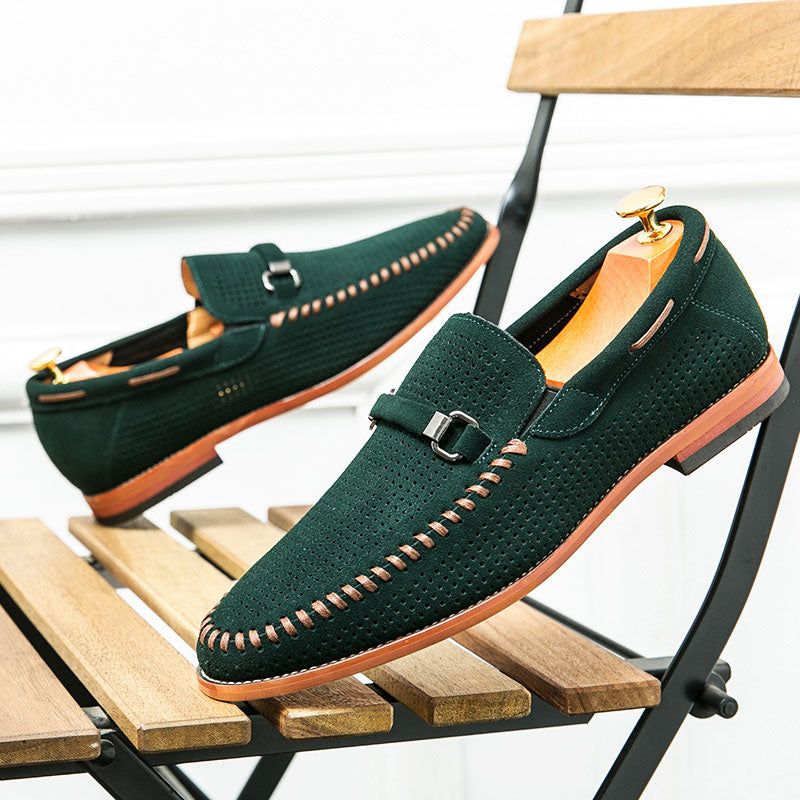 Jack Washington Perforated Suede Loafers