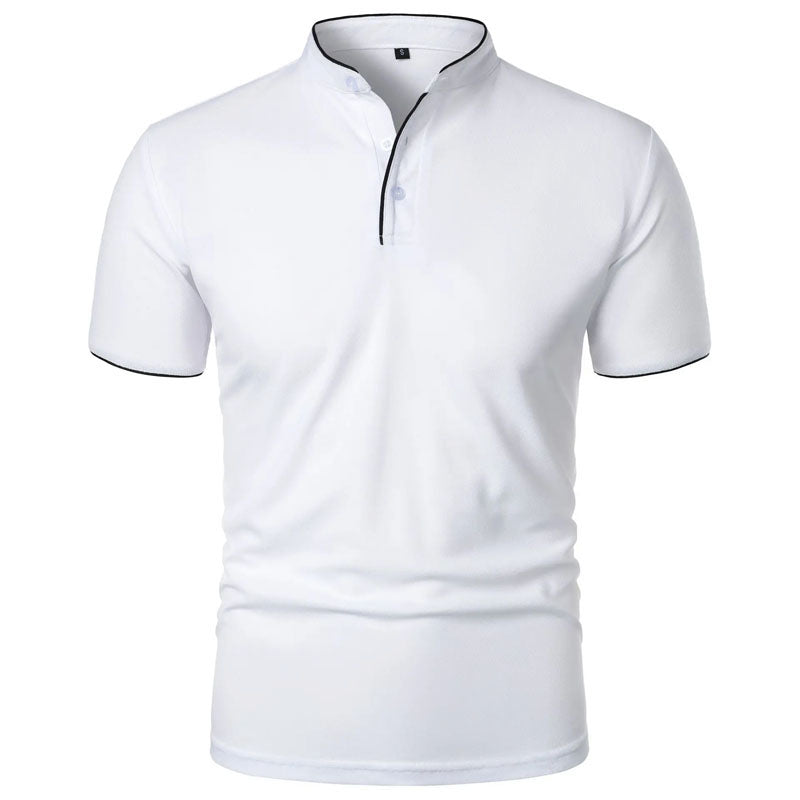 Jack Washington Stand Collar T-Shirt with Contrast Trim