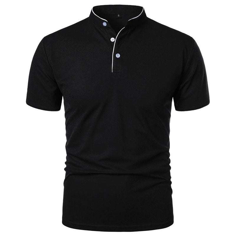 Jack Washington Stand Collar T-Shirt with Contrast Trim