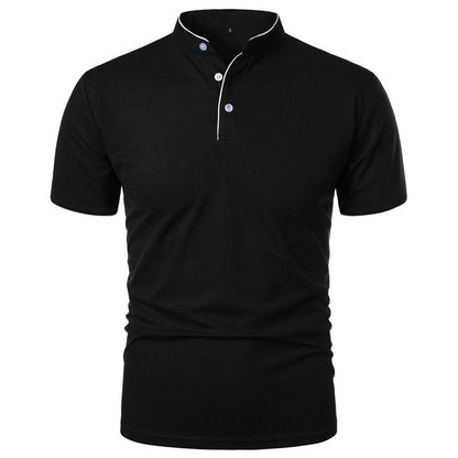 Jack Washington Stand Collar T-Shirt with Contrast Trim
