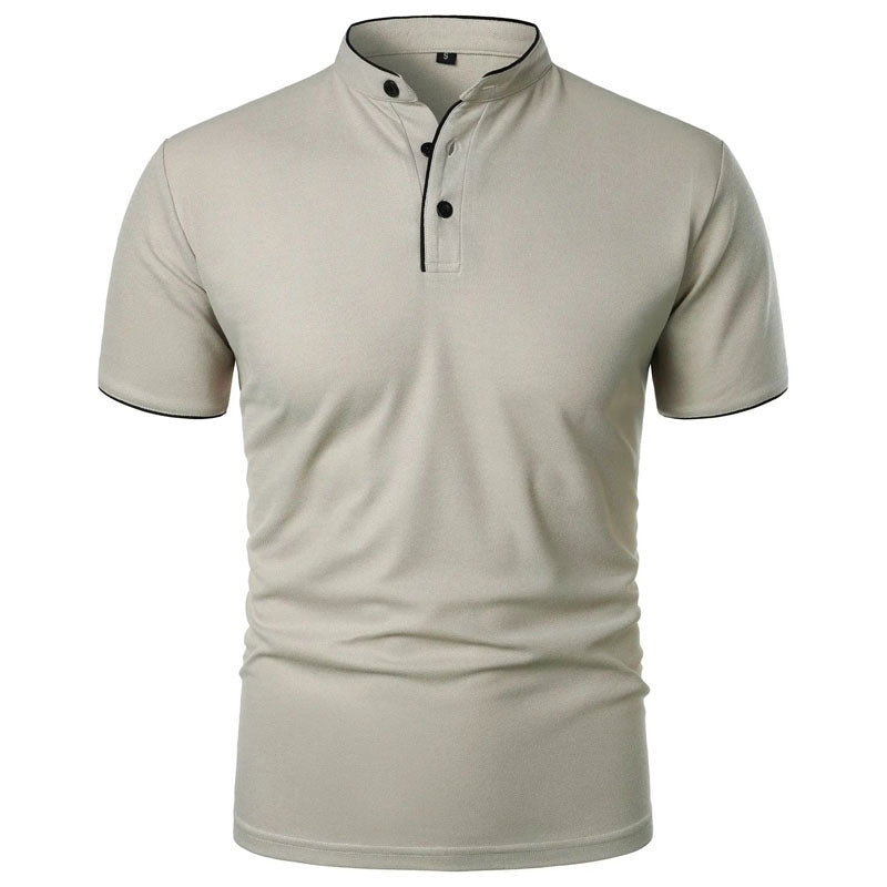 Jack Washington Stand Collar T-Shirt with Contrast Trim