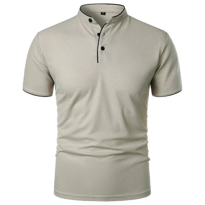 Jack Washington Stand Collar T-Shirt with Contrast Trim