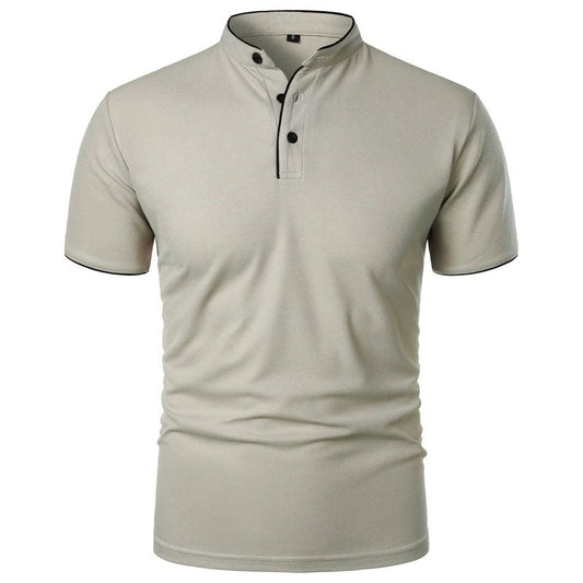 Jack Washington Stand Collar T-Shirt with Contrast Trim