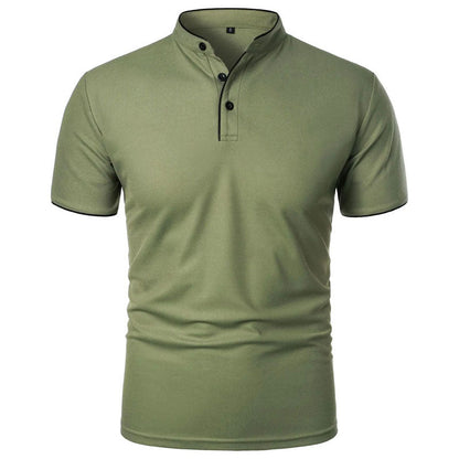 Jack Washington Stand Collar T-Shirt with Contrast Trim