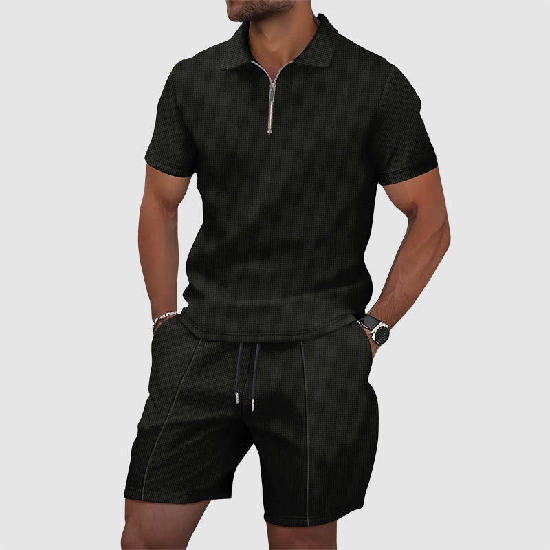Jack Washington Waffle Polo Shirt and Shorts Set