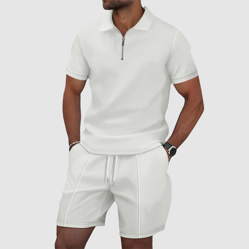 Jack Washington Waffle Polo Shirt and Shorts Set