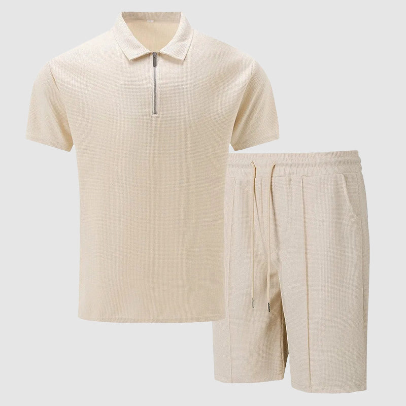 Jack Washington Waffle Polo Shirt and Shorts Set