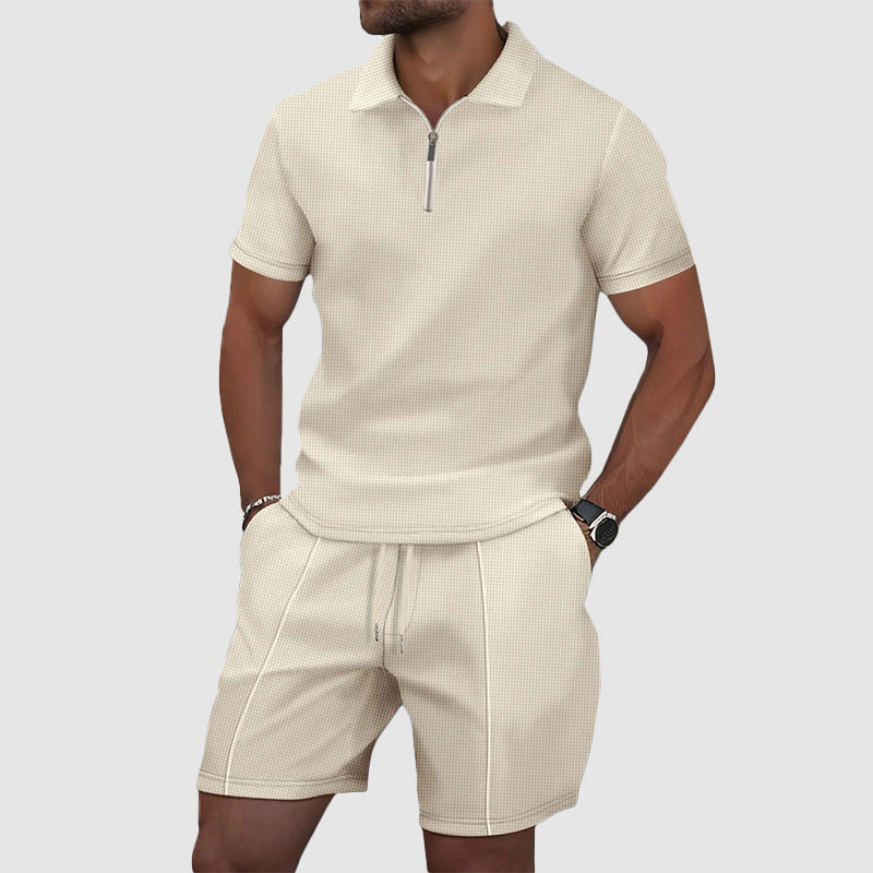 Jack Washington Waffle Polo Shirt and Shorts Set