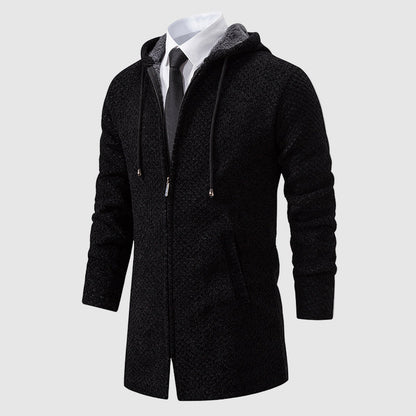 Jack Washington Textured Knit Hooded Coat