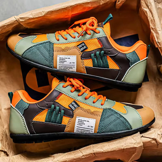 James Scott Low-Top Sneakers with Textured Panels
