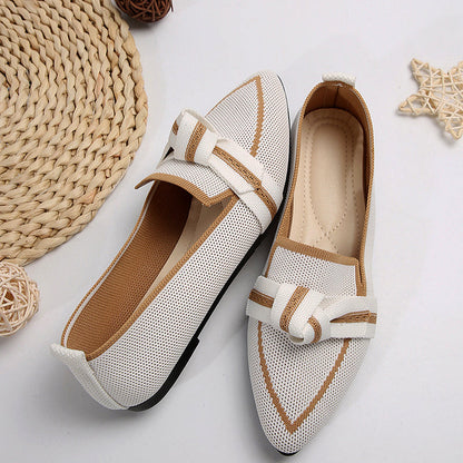 Laura - Women’s Knit Loafers with Knot Detail