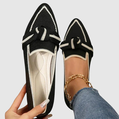 Laura - Women’s Knit Loafers with Knot Detail