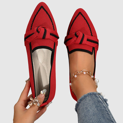 Laura - Women’s Knit Loafers with Knot Detail