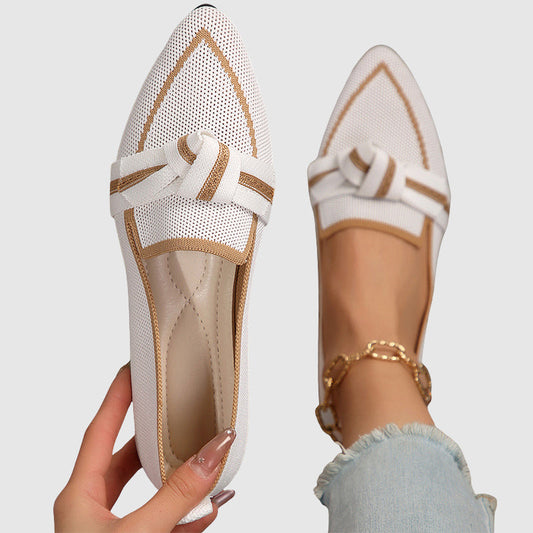 Laura - Women’s Knit Loafers with Knot Detail