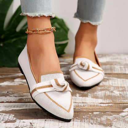 Laura - Women’s Knit Loafers with Knot Detail