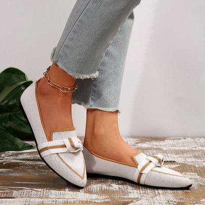 Laura - Women’s Knit Loafers with Knot Detail