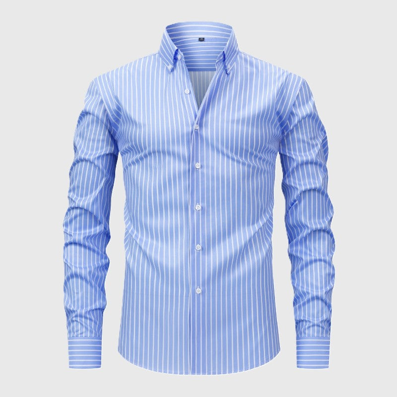 Matthew - Men's Slim Fit Striped Button Down Dress Shirt