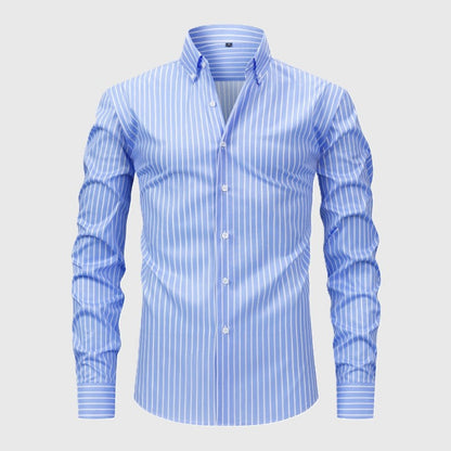 Matthew - Men's Slim Fit Striped Button Down Dress Shirt