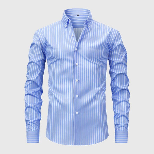 Matthew - Men's Slim Fit Striped Button Down Dress Shirt