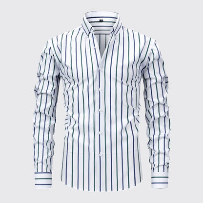 Matthew - Men's Slim Fit Striped Button Down Dress Shirt